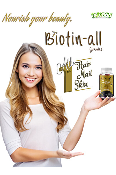 DeleBoo "Biotin – All gummies ( 60 gummies/pack) Biotin + zinc and 12 multivitamins"