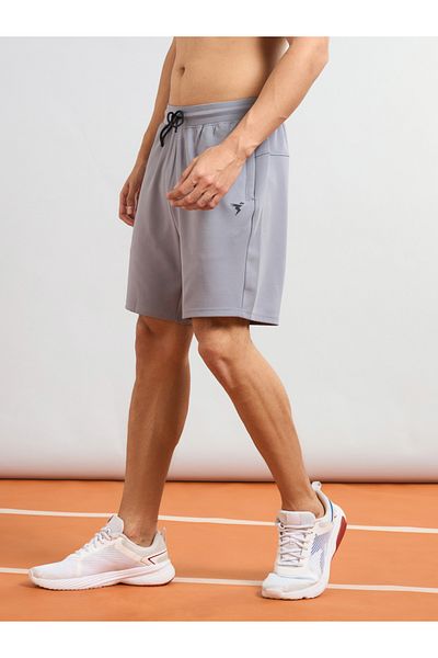 Technosport By Styli Solid Slim Fit Sports Shorts with Drawstring