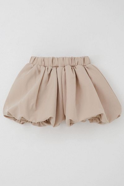 Breeze Girl's Skirt Look Balloon Shorts with Elastic Waist Detail 8-14 Years, Beige