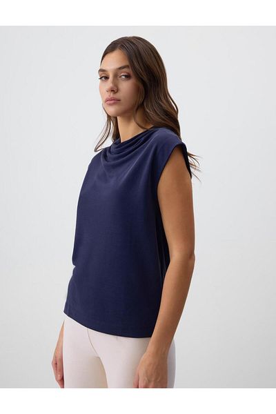 Jimmy Key Sleeveless Draped Neck Top T-Shirt