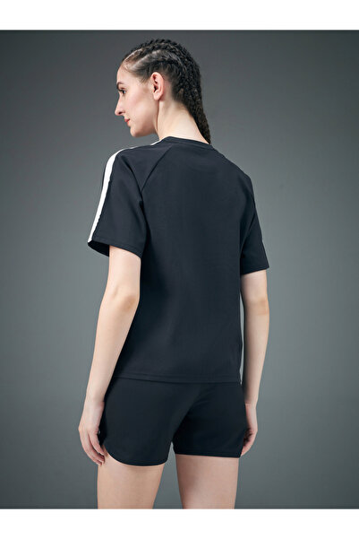 Technosport By Styli Slogan Print Crew Neck Stretch Crop T-Shirt