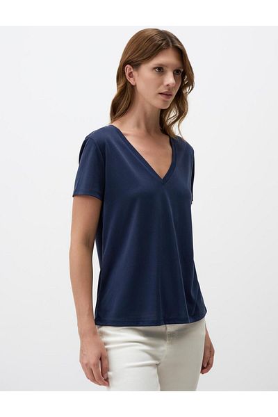 Jimmy Key V Neck Short Sleeve Basic T-Shirt