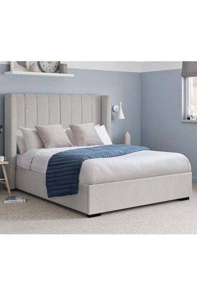 Bed and Mattress Home Cloud Comfort Upholstered King Size (180 X 200) Silver Color Bed