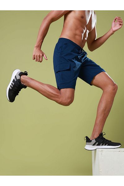 Technosport By Styli Men Solid Slim Fit Shorts with TS Flexi