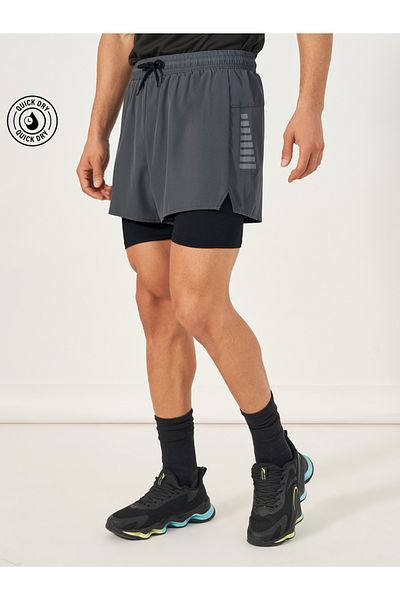 Styli 4-Way Stretch 2in1 Training Shorts with Side Print Detail