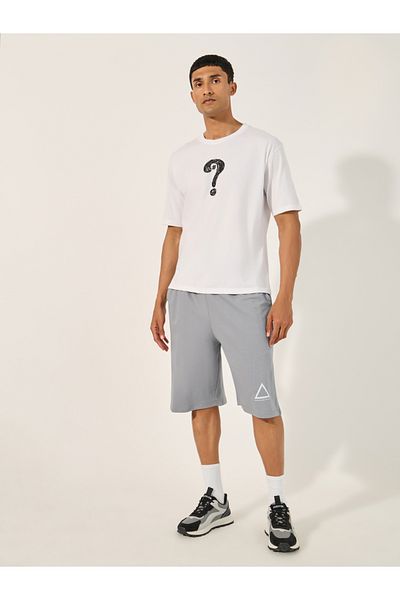 Styli Eco Earth Graphic Hem Printed Oversized Shorts