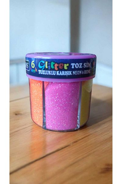 Hureggo Concept 6 Colors Mixed Neon Powder Glitter with Salt Shaker 6 Colors
