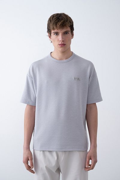İLKCET MODA Ανδρικό μπλουζάκι Me Embroidery Oversize
