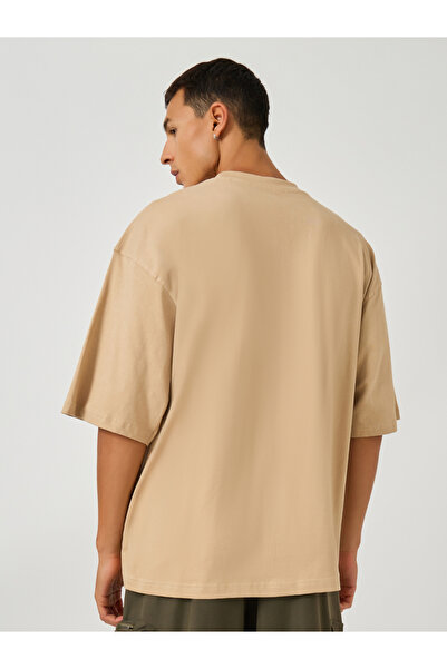 Styli Typography Print Mock Neck Jersey Boxy T-Shirt