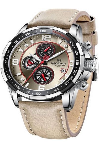 Naviforce Trend Cool Watch for Men Waterproof Leather Quartz Male Watches Luxury Wristwatches Man Watche