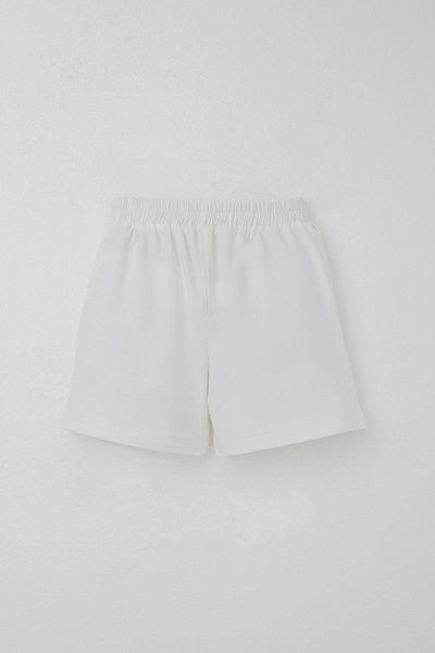 Breeze Girl's Shorts Skirt with Bow Accessory and Ruffles Age 6-10, Ecru