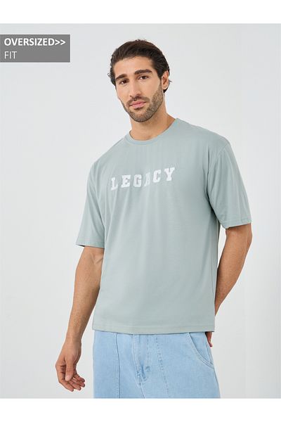 Styli Varsity Print Oversized Round Neck T-Shirt