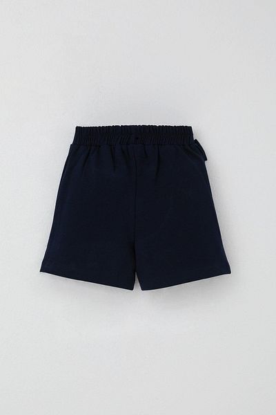 Breeze Girl's Shorts Skirt with Bow Accessory and Ruffles 3-8 Years, Navy Blue