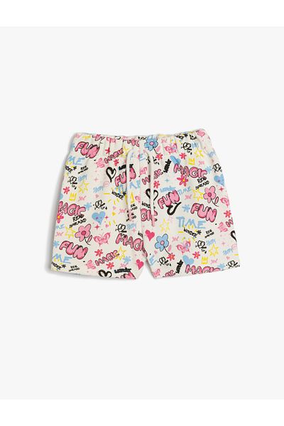 Koton ecru design Elastic Waist Shorts
