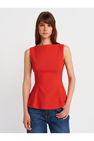Dilvin 50281 Τοπ Πεπλάμ - Κόκκινο