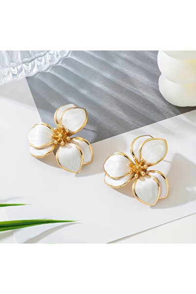 LWP Shop Bridal Serie Beyaz Çiçek Küpe