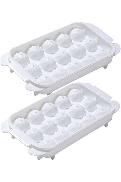 SUNSK Set of 2 SUNSK ice cube trays, silicone, white, 23.5 x 11.2 cm