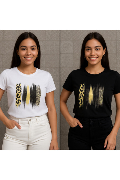 Varak baskılı t shirt
