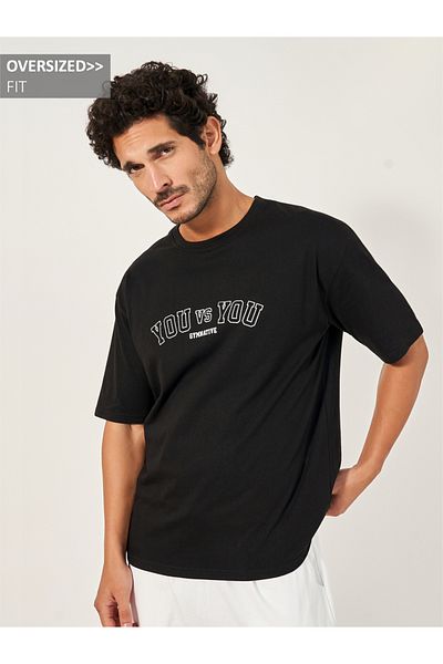 Styli Oversized Varsity Slogan Training T-Shirt