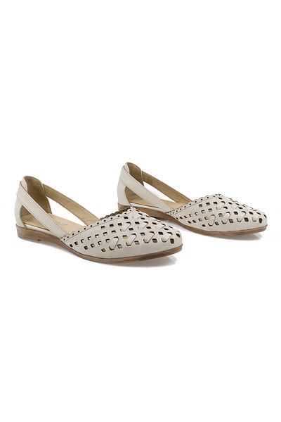 Caspiansea Women's ballet flats, Caspian, Cas-183, Casual, Natural Leather, Beige, 36