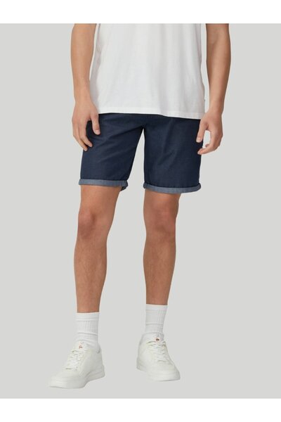 QS by s.Oliver Pantaloni scurți chino bărbătești, Jhon, cu croială regulată și talie medie, Indigo