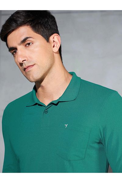 Technosport By Styli Solid Polo T-Shirt with Pocket Detail