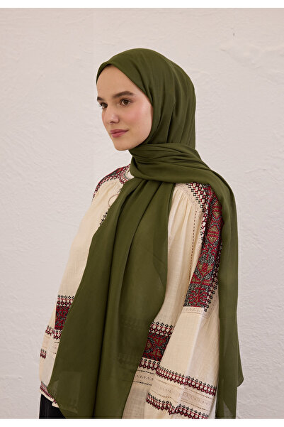 Fresh شال فيسكوز ناعم كاكي عسكري