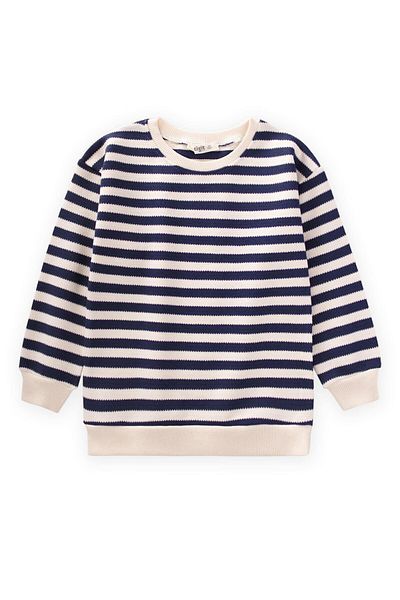 Cigit Striped Tunic 2-10 Years Navy Blue