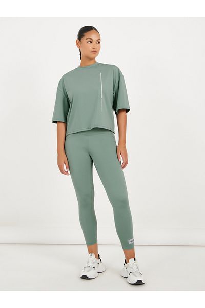 Styli Gymspire Edition - Label Striped and Text Print Boxy Short Sleeve Top