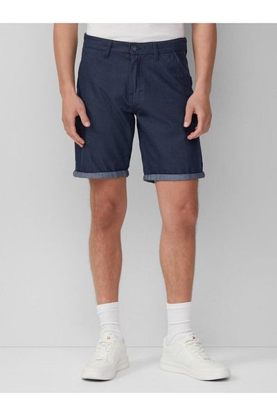 QS by s.Oliver Men's Chino Shorts, Jhon With Regular Fit And Mid-rise, Indigo