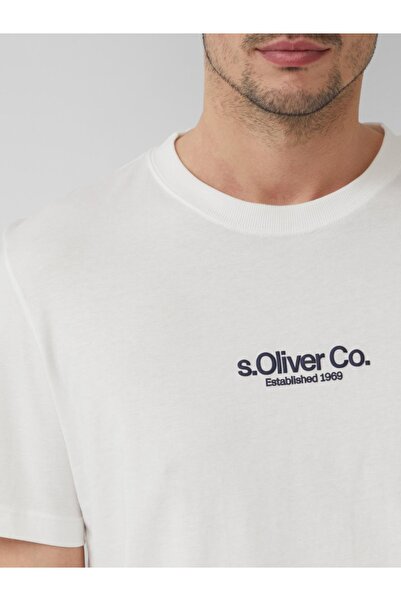 s.Oliver Men's T-shirt with logo print, cotton, Regular fit