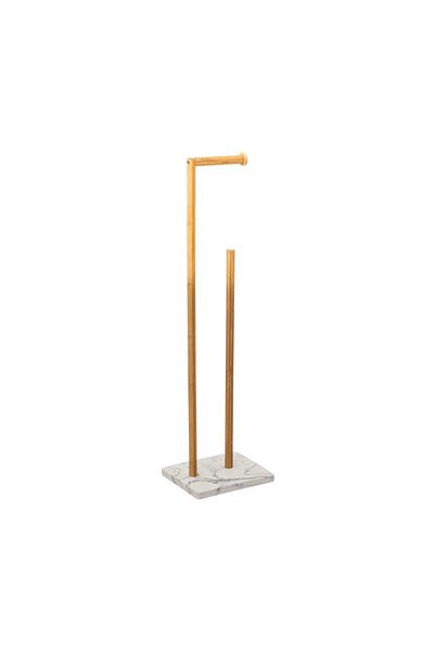 5 five simply smart Suport hârtie igienică Lera Alb, bambus, polirășină, 22 x 18 x Î 78 cm