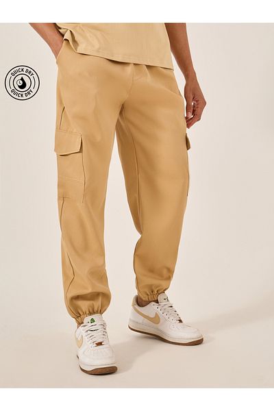 Styli Mid Rise Slim Fit Cargo Pants with Drawstring