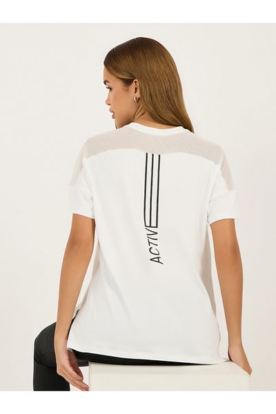 Styli Back Vertical Slogan Letter Drag Short Sleeves Top