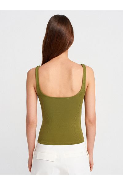 Dilvin 21057 Strap Tank- Fat Green