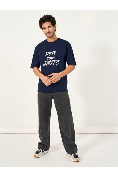 Styli Oversized Chest Slogan Workout T-Shirt