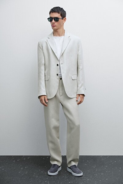 Massimo Dutti %100 keten klasik blazer