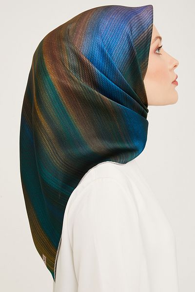 Armine Σειρά Nostalgia Sura Silk Scarf 9017DS-35 Γεωμετρικό σχέδιο KHAKI-ΠΟΛΥΧΡΩΜΙΚΟ