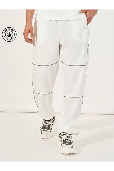 Styli 4-Way Stretch Woven Cargo Fit Training Track Pants with Contrast Piping Detail