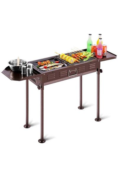 Generic Vitacelli Foldable Stainless Steel Charcoal Barbecue Grill – Portable Outdoor & Camping BBQ Grill