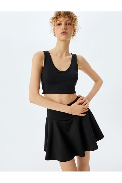 Koton Slim Fit V Neck Sleeveless Sports Bra