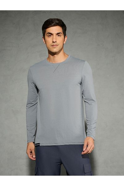 Technosport By Styli Solid Long Sleeves Regular Fit T-Shirt
