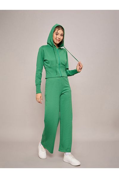 Sassafras By Styli جاكيت تيري بغطاء رأس وسحاب أمامي