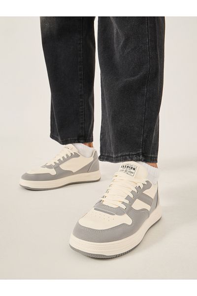 Styli Color Block Paneled Lace Up Sneakers