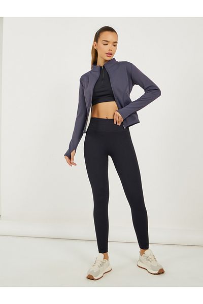 Styli Fleece Lining Contour Detail Zip Up Jacket