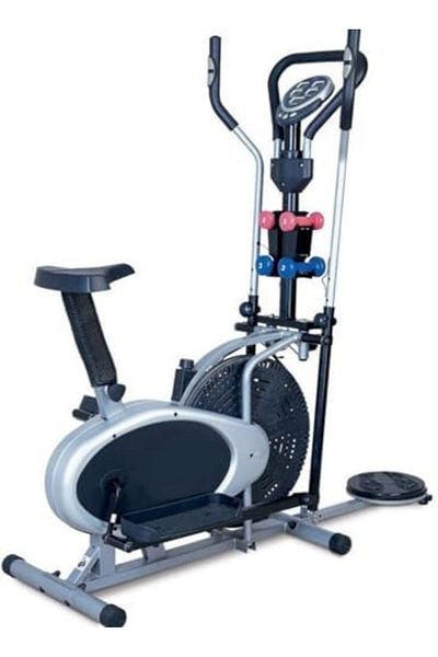 BUNCA 3 in 1 Orbitrek Exercise Bike with Twister for Waist Exercises and Dumbbell for Muscle Training