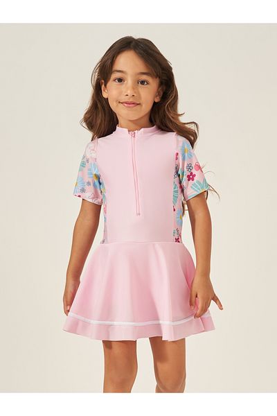 Styli Kids Floral Short Sleeves Swimsuit