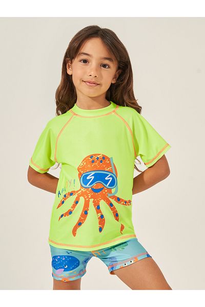 Styli Kids Multicolor Octopus Graphic Swimsuit