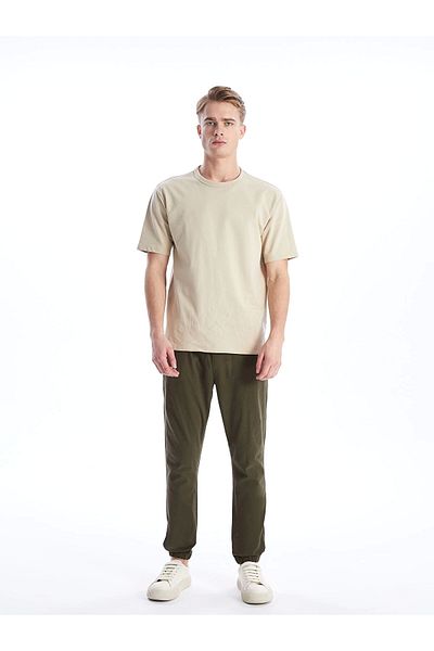LC Waikiki Ανδρικό παντελόνι Jogger XSIDE Khaki Slim Fit Gabardine