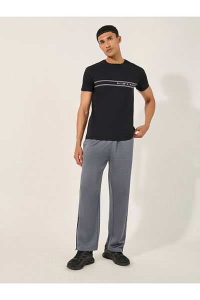 Styli Side Gusset Relaxed Track Pants with Zip Detail